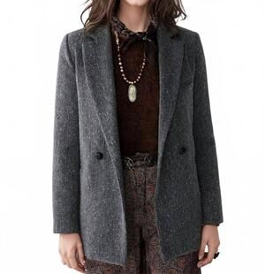 NEW MAISON HOTEL wilson tweed blazer in grey
